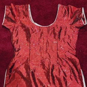 2 piece maroon Katan  silk shalwar Kameez.